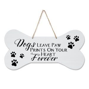 Pet Memorial Rope Sign Décor - Dogs Leave Paw Prints On Your Heart