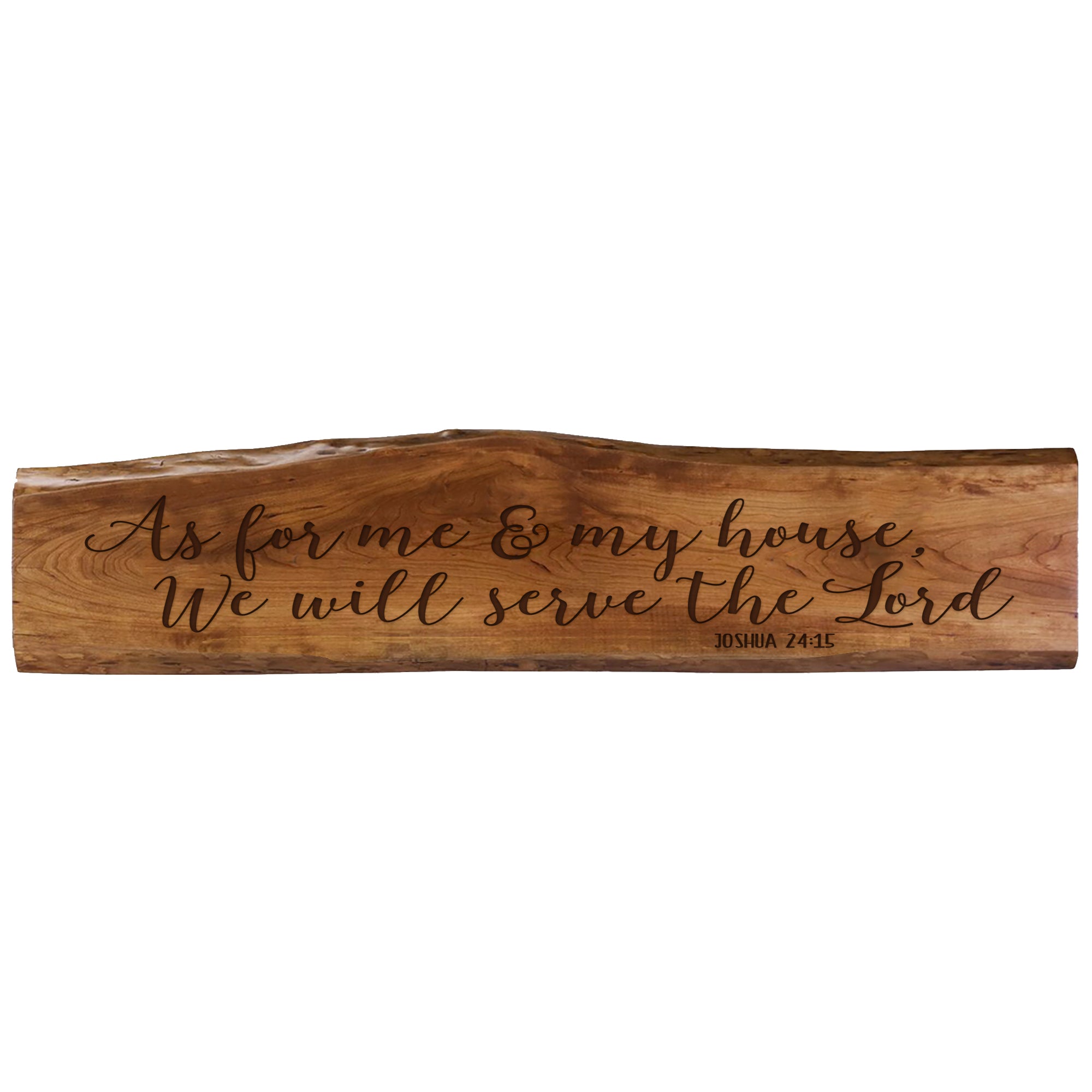 LifeSong Milestones Serve The Lord Live Edge Solid Cherry Wall Hanging Decor For Living Room Entryway Kitchen Bedroom New Home - Modern Farmhouse Decor Gift 11“ x 47”