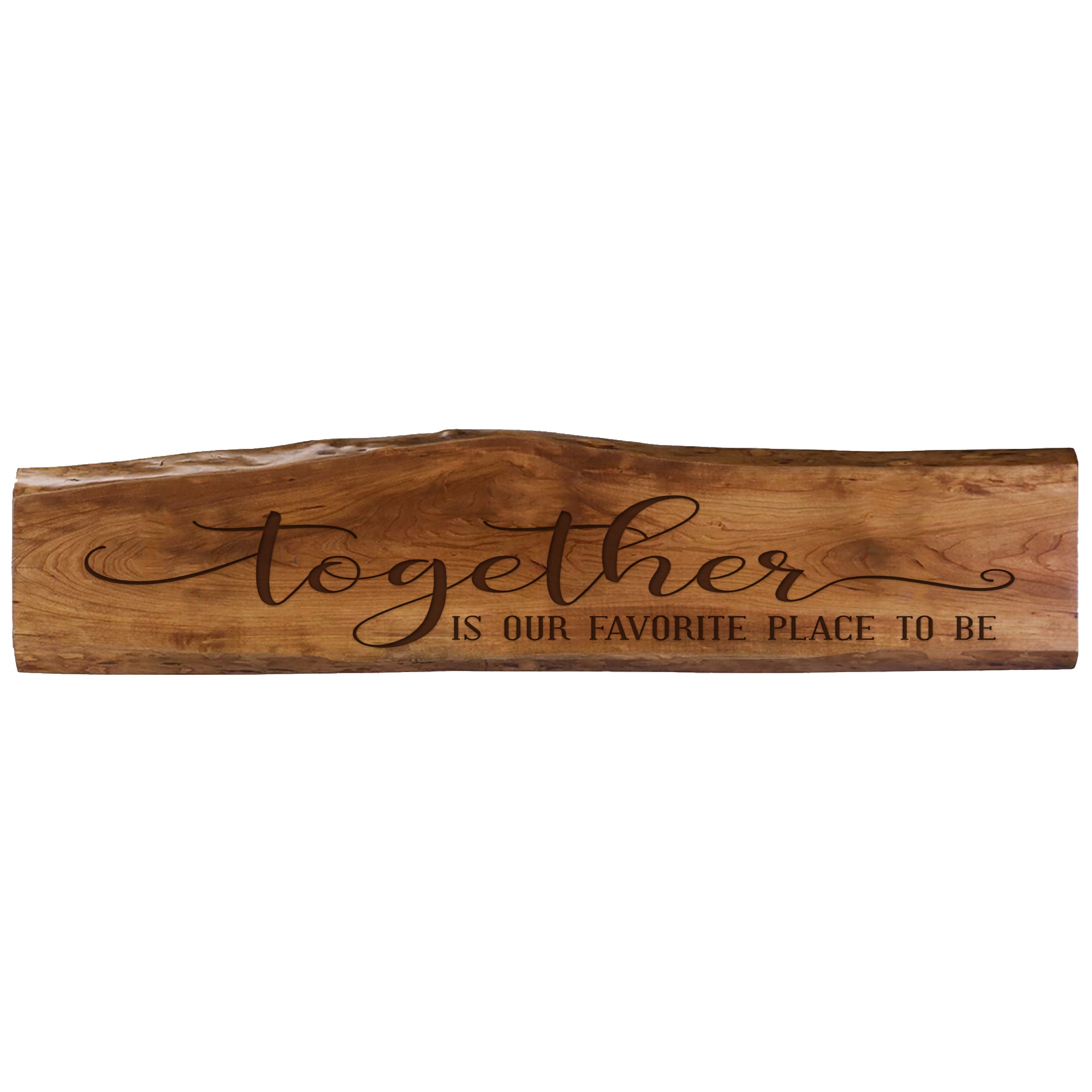 LifeSong Milestones Together Live Edge Solid Cherry Wall Hanging Decor For Living Room Entryway Kitchen Bedroom New Home - Modern Farmhouse Decor Gift 11“ x 47”