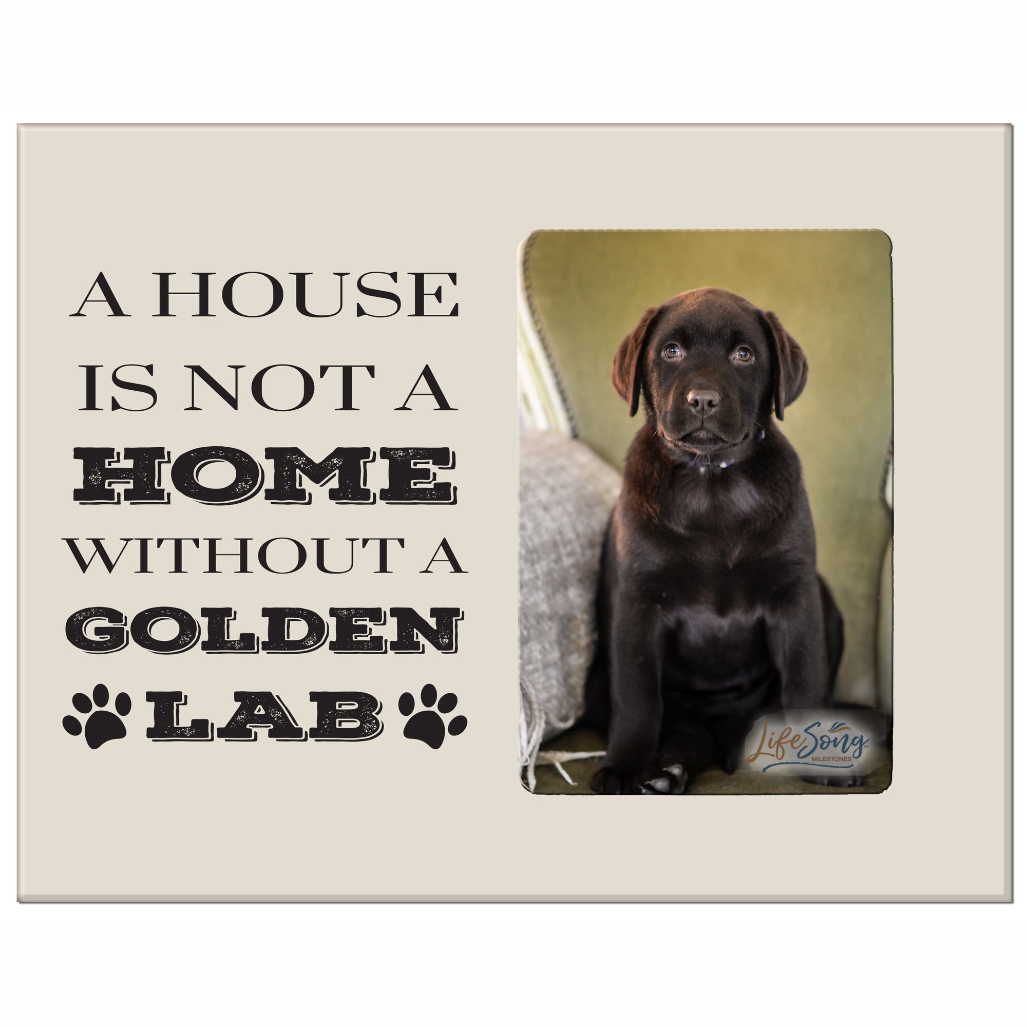 LifeSong Milestones Digitally Printed Pet Vertical Photo Frame Gift Ideas for Black Lab & Dog Lovers - Golden Lab Owner Frame Gift 8”x10” Holds 4”x6” Photo