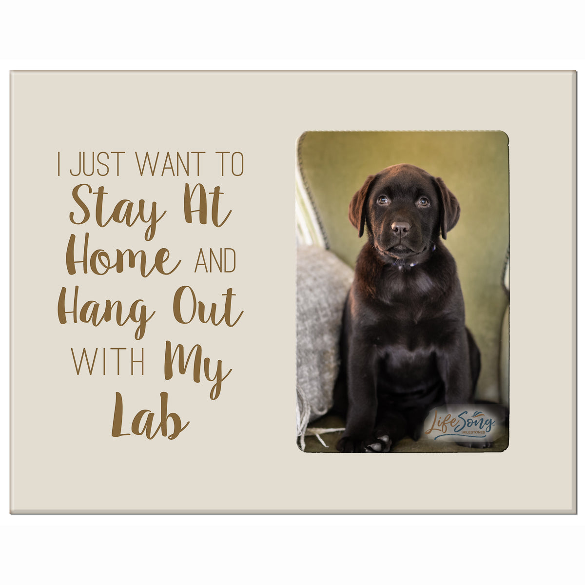 LifeSong Milestones Engraved Pet Vertical Photo Frame Gift Ideas for Black Lab &amp; Dog Lovers - Golden Lab Owner Frame Gift 8”x10” Holds 4”x6” Photo