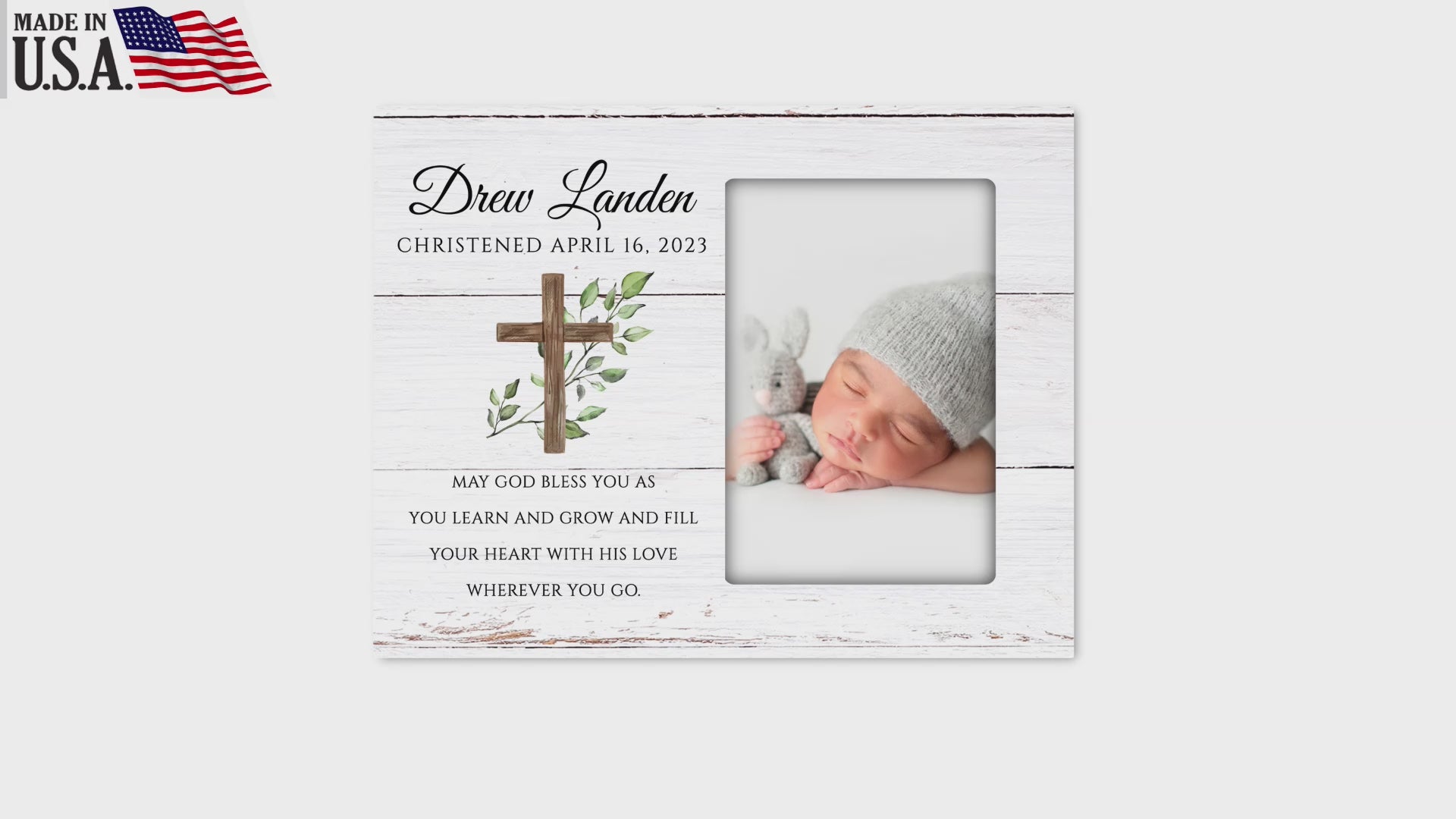 Personalized Christening Photo Frame - Be Strong