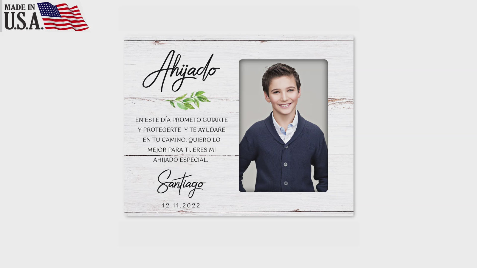 Personalized Wooden Picture Frame for Godson