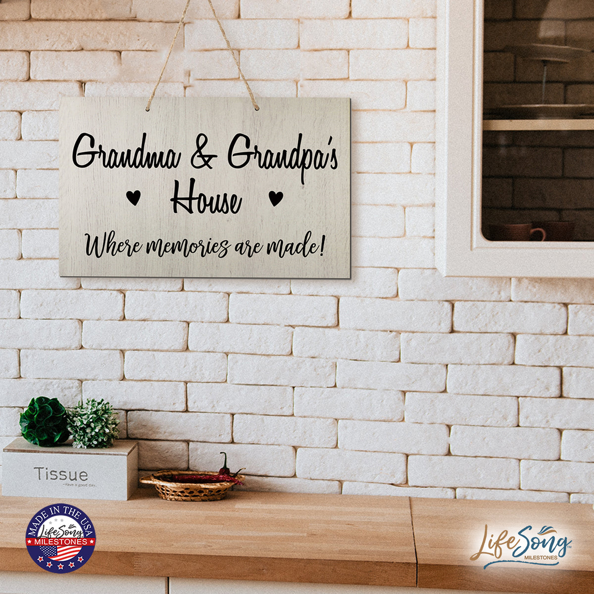 Grandparent Wall Hanging Sign Gift - Memories Are Made
