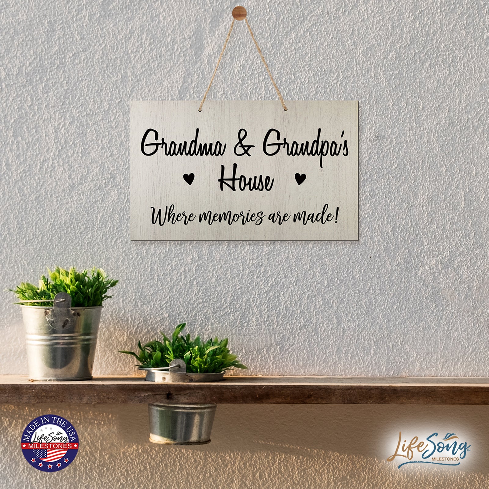 Grandparent Wall Hanging Sign Gift - Memories Are Made