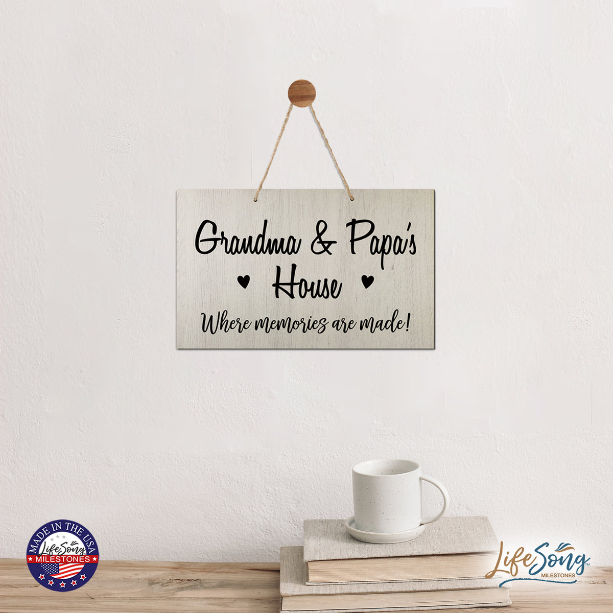 Grandparent Wall Hanging Sign Gift - Memories Are Made
