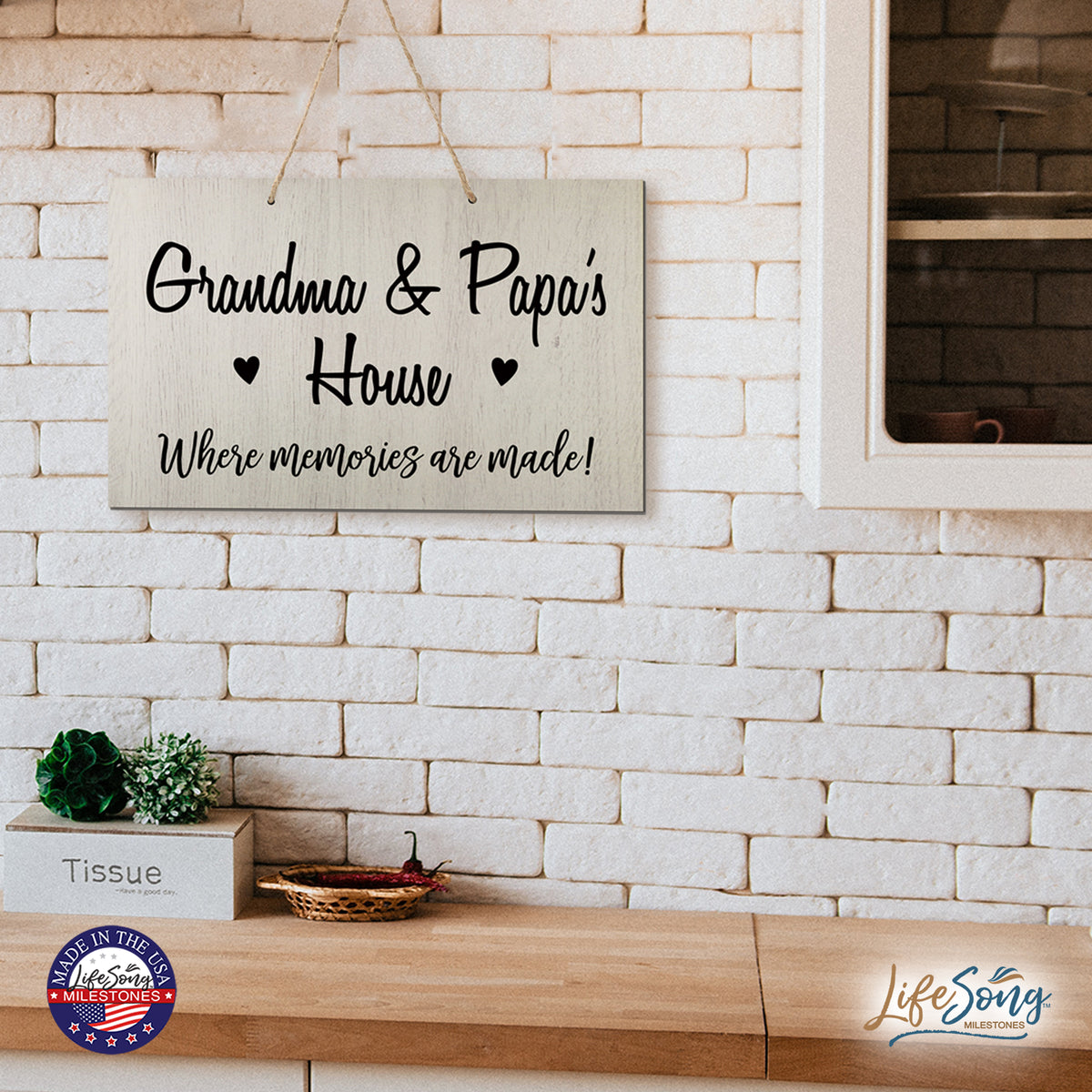 Grandparent Wall Hanging Sign Gift - Memories Are Made