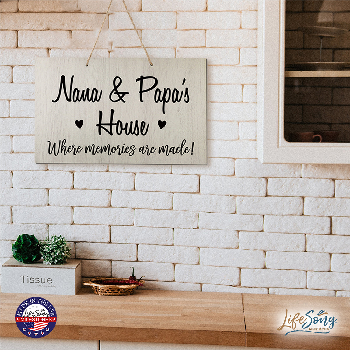 Grandparent Wall Hanging Sign Gift - Memories Are Made