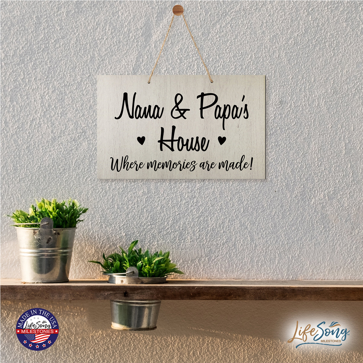 Grandparent Wall Hanging Sign Gift - Memories Are Made