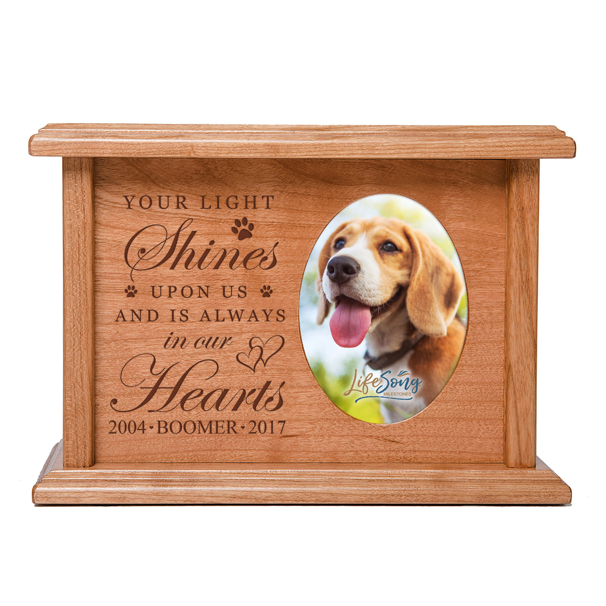 Memorial Custom Photo Urn Box for Beloved Pet 