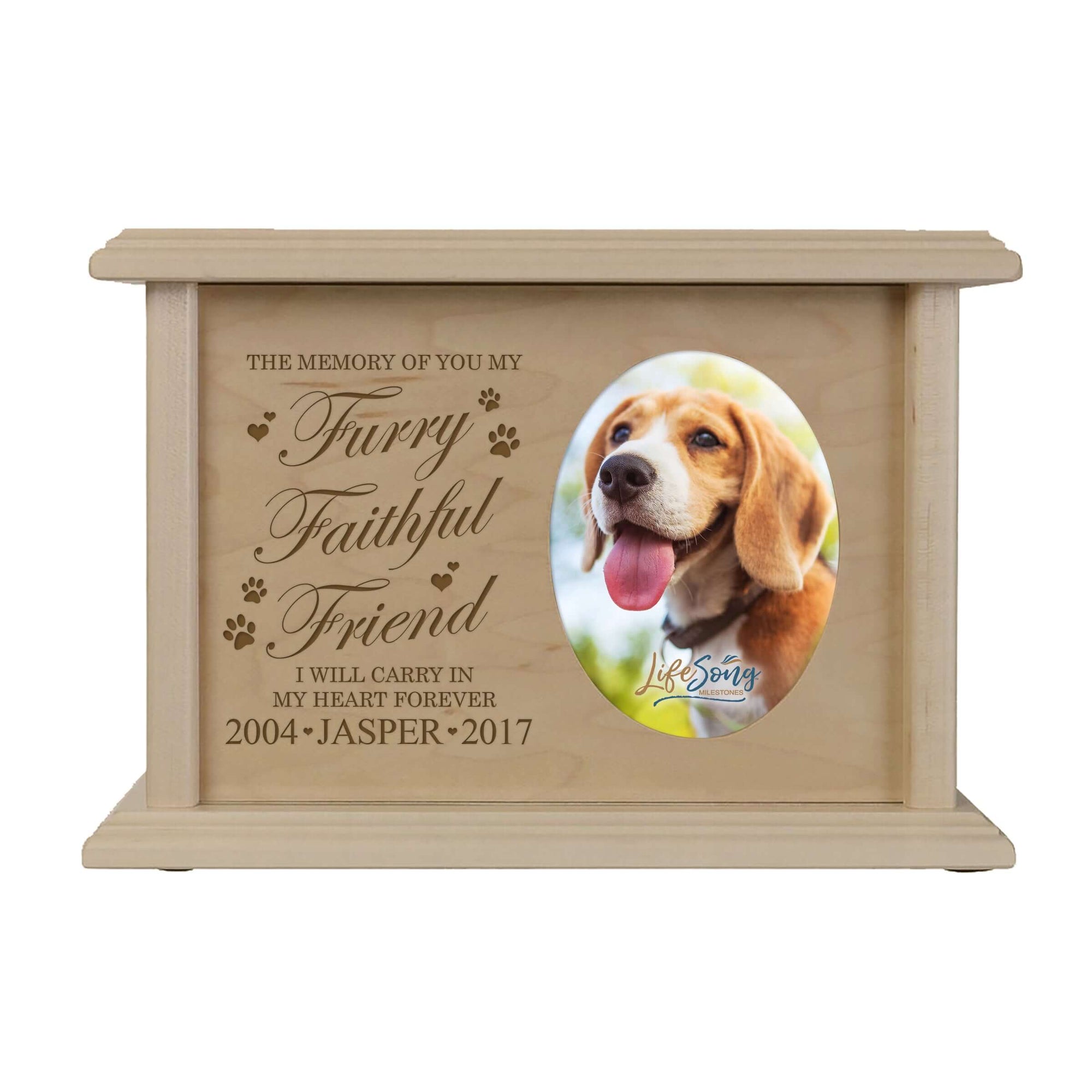 Cherry Pet Memorial 2x3 Picture Urn with phrase "The Memory of You"