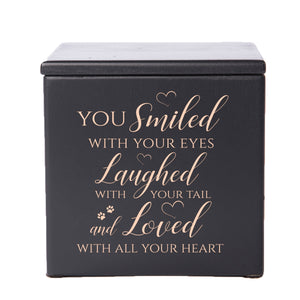 Pet Memorial Keepsake Cremation Urn Box for Dog or Cat - You Smiled With Your Eyes