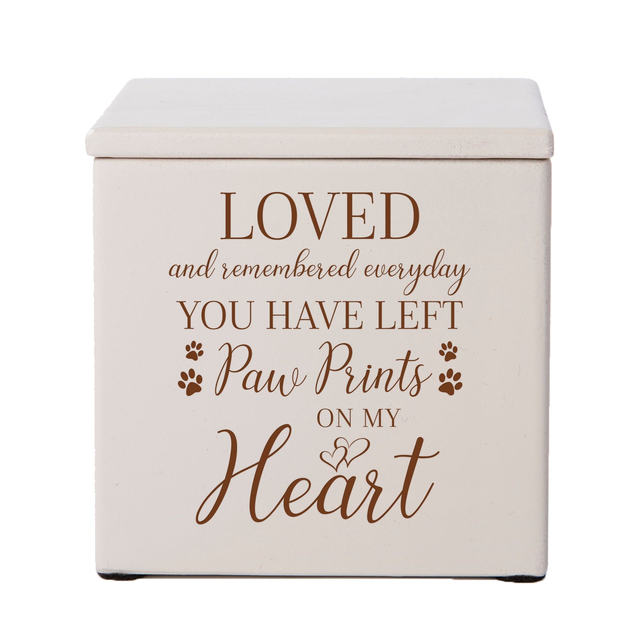 Pet Memorial Keepsake Cremation Urn Box for Dog or Cat - Loved and Remembered Everyday