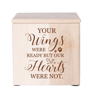 Maple Pet Memorial 3.5x3.5 Keepsake Urn with phrase "Your Memory Is A Beautiful Joy"