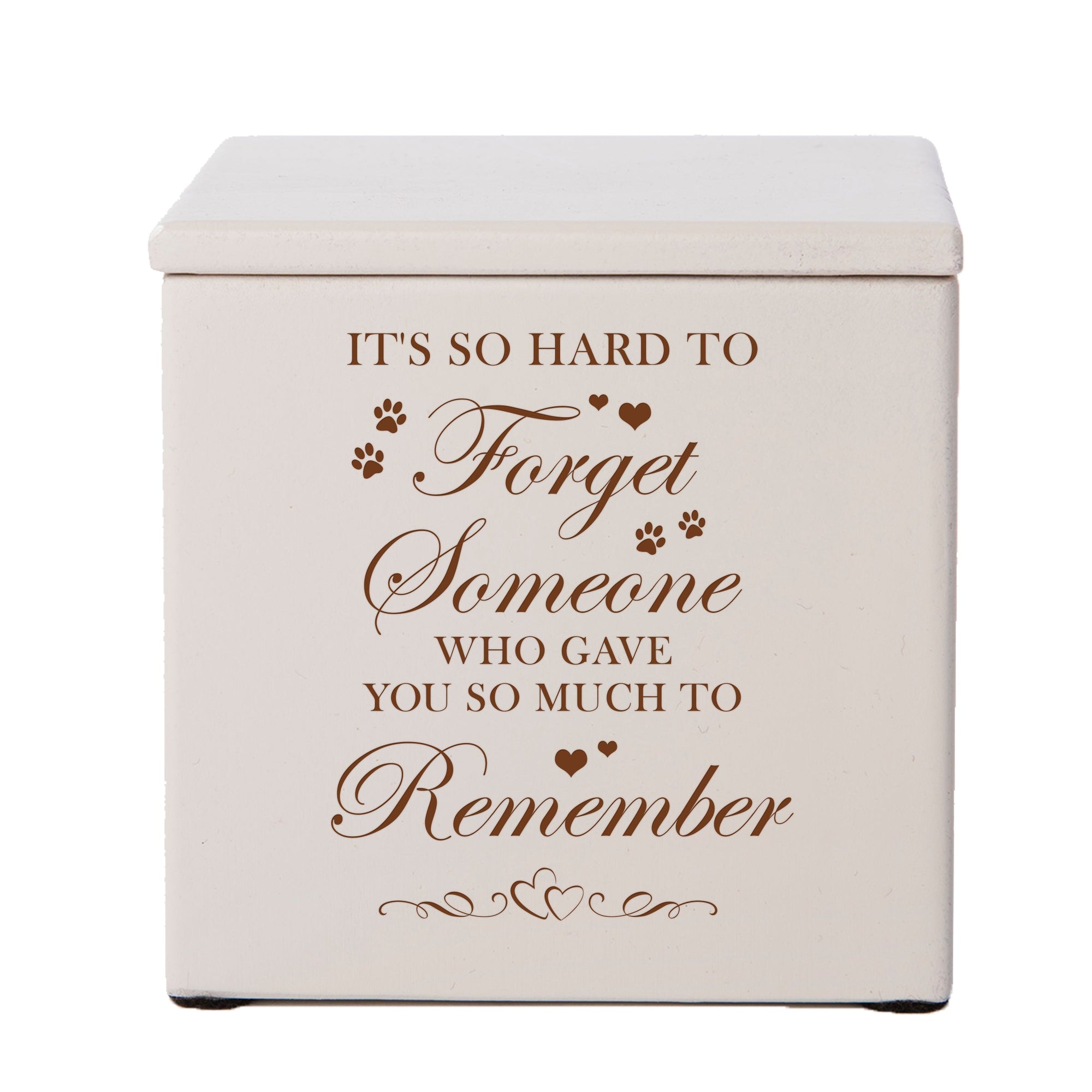 Pet Memorial Keepsake Cremation Urn Box for Dog or Cat - It's So Hard To Forget