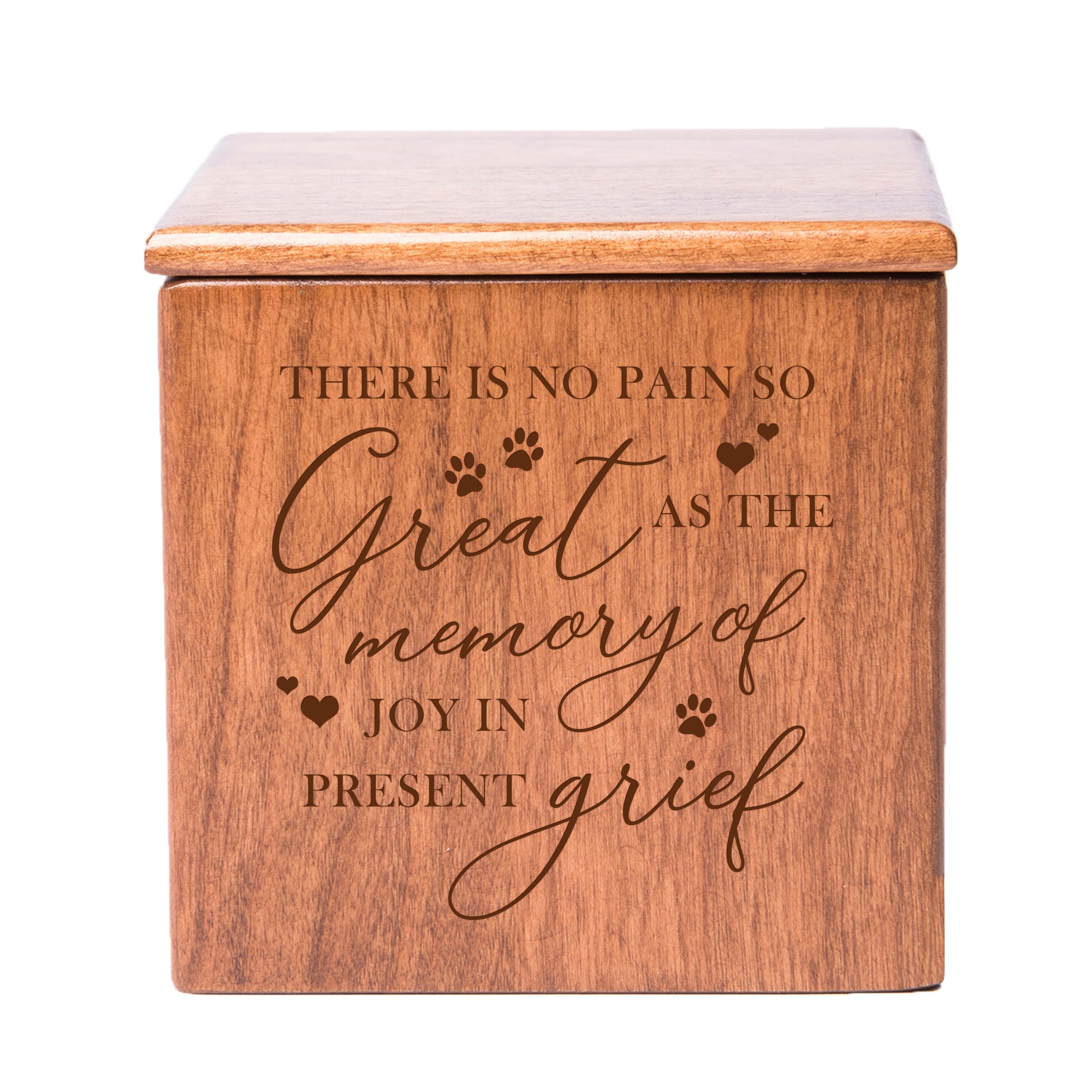 Pet Memorial Keepsake Cremation Urn Box for Dog or Cat - There Is No Pain So Great