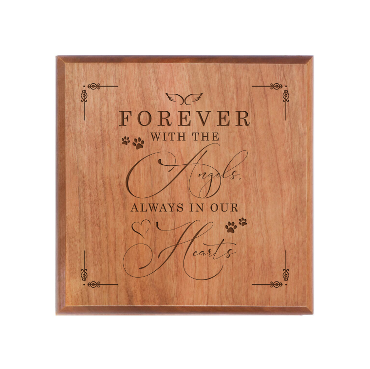 Pet Memorial Keepsake Urn Box for Dog or Cat - Forever With The Angels