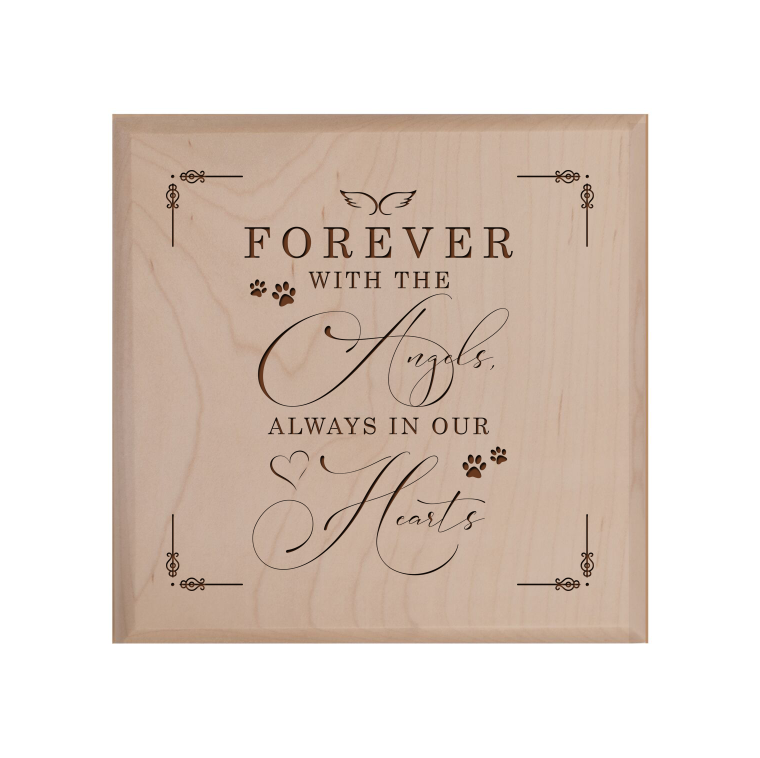 Pet Memorial Keepsake Urn Box for Dog or Cat - Forever With The Angels