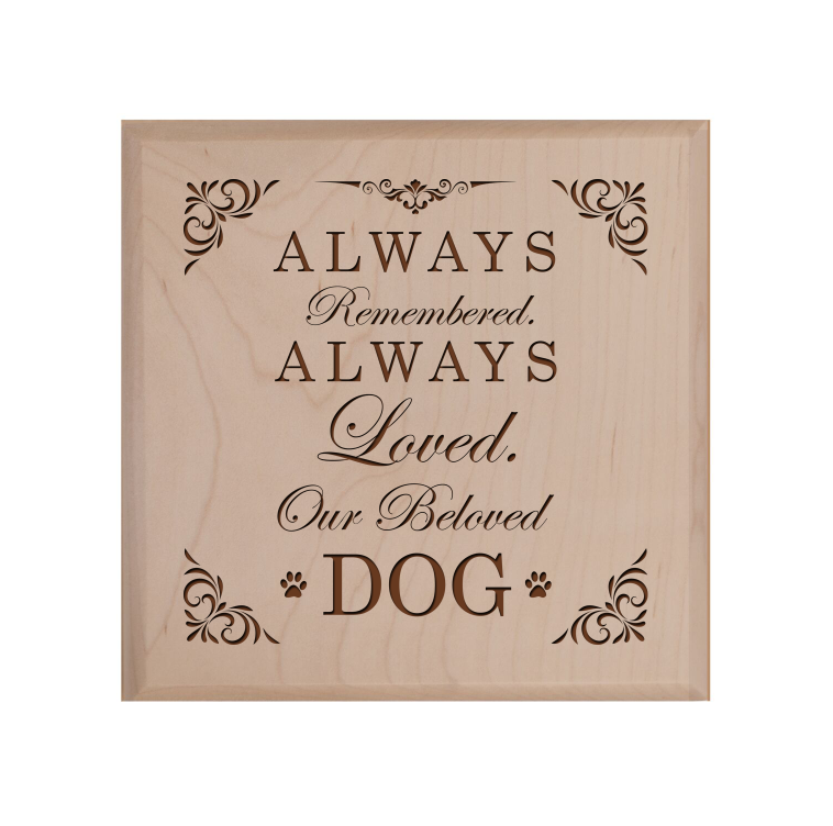 Pet Memorial Keepsake Urn Box for Dog - Always Remembered, Always Loved