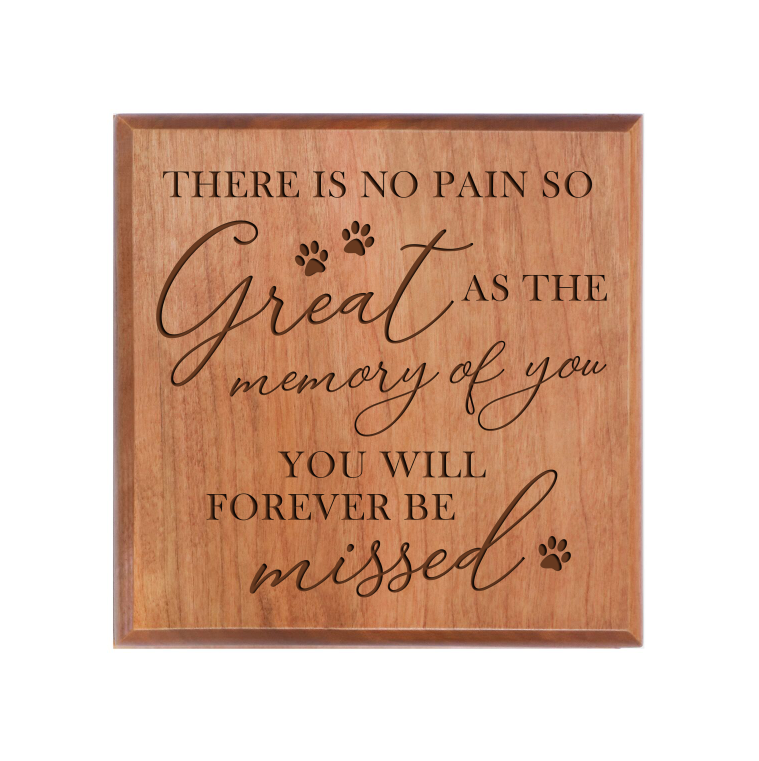 Pet Memorial Keepsake Urn Box for Dog or Cat - There Is No Pain So Great
