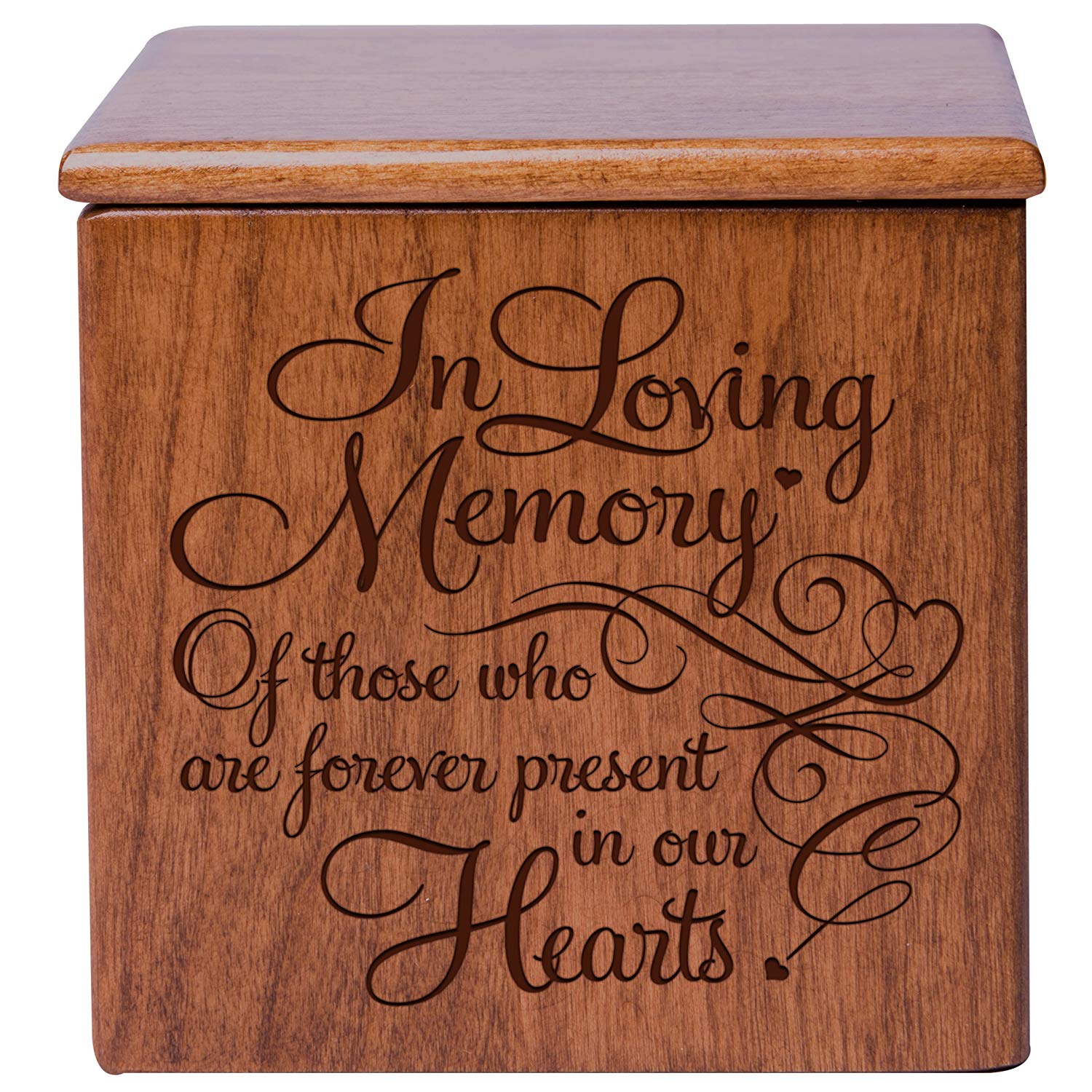 wooden memorial cremation urn box for human ashes
