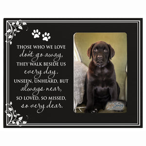 8x10 Black Pet Memorial Picture Frame with the phrase "Those Who We Love Don't Go Away"
