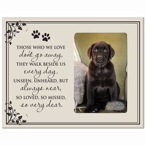 8x10 Ivory Pet Memorial Picture Frame with the phrase "Those Who We Love Don't Go Away"