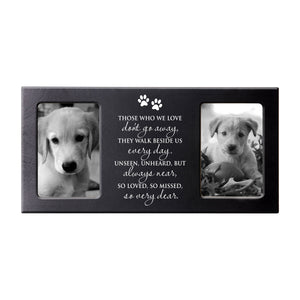 Black Pet Memorial Double 4x6 Picture Frame with phrase "'Those Who We Love"