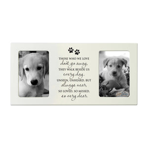 Ivory Pet Memorial Double 4x6 Picture Frame with phrase "Those Who We Love