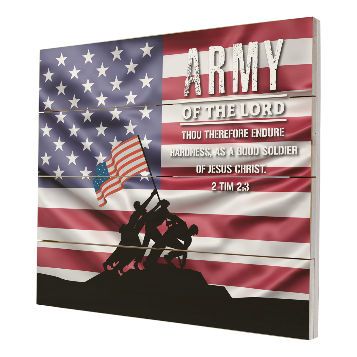 Wooden American Flag Patriotic Veteran Wall Sign Gift - Army