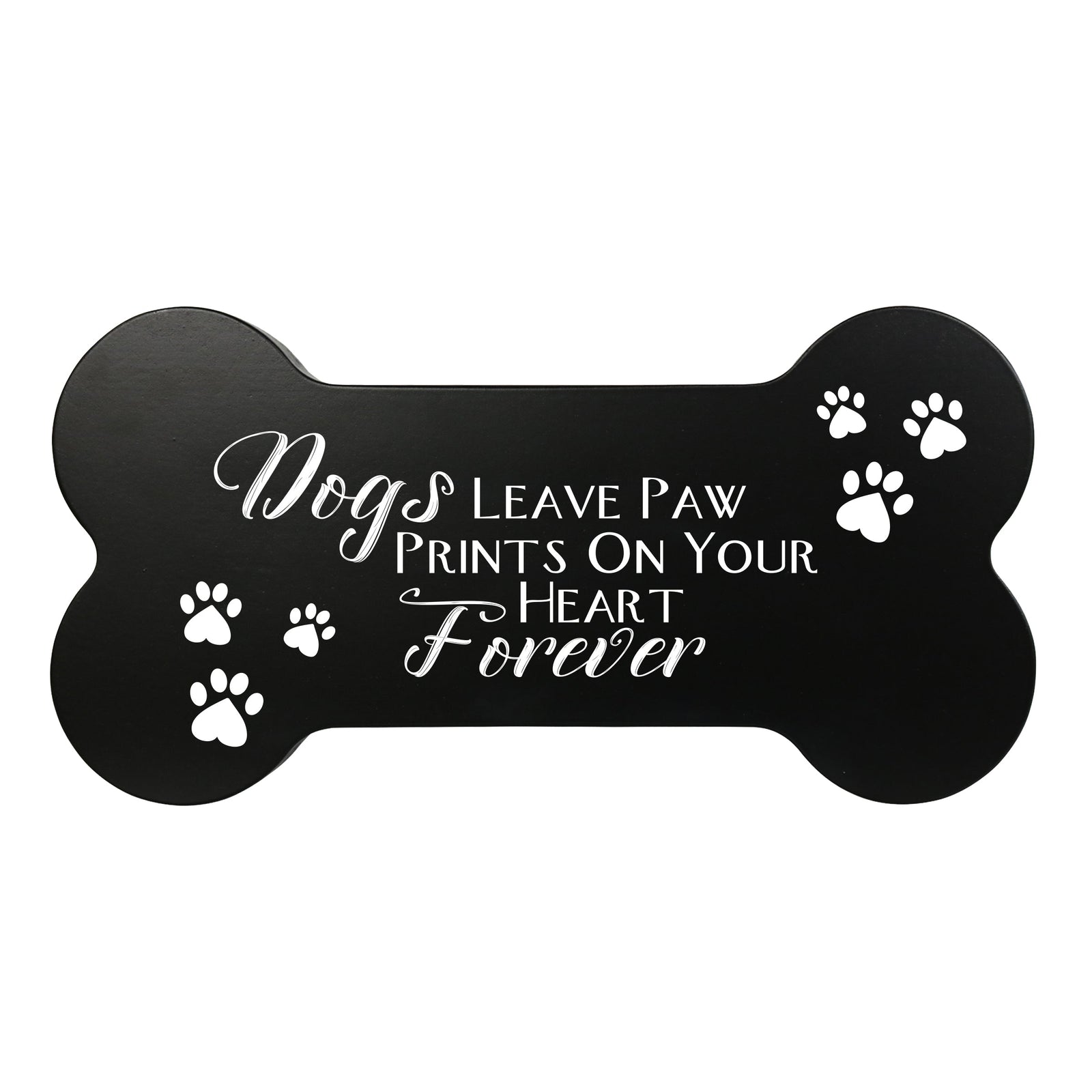 Pet Memorial Dog Bone Block Décor - Dogs Leave Paw Prints On Your Heart