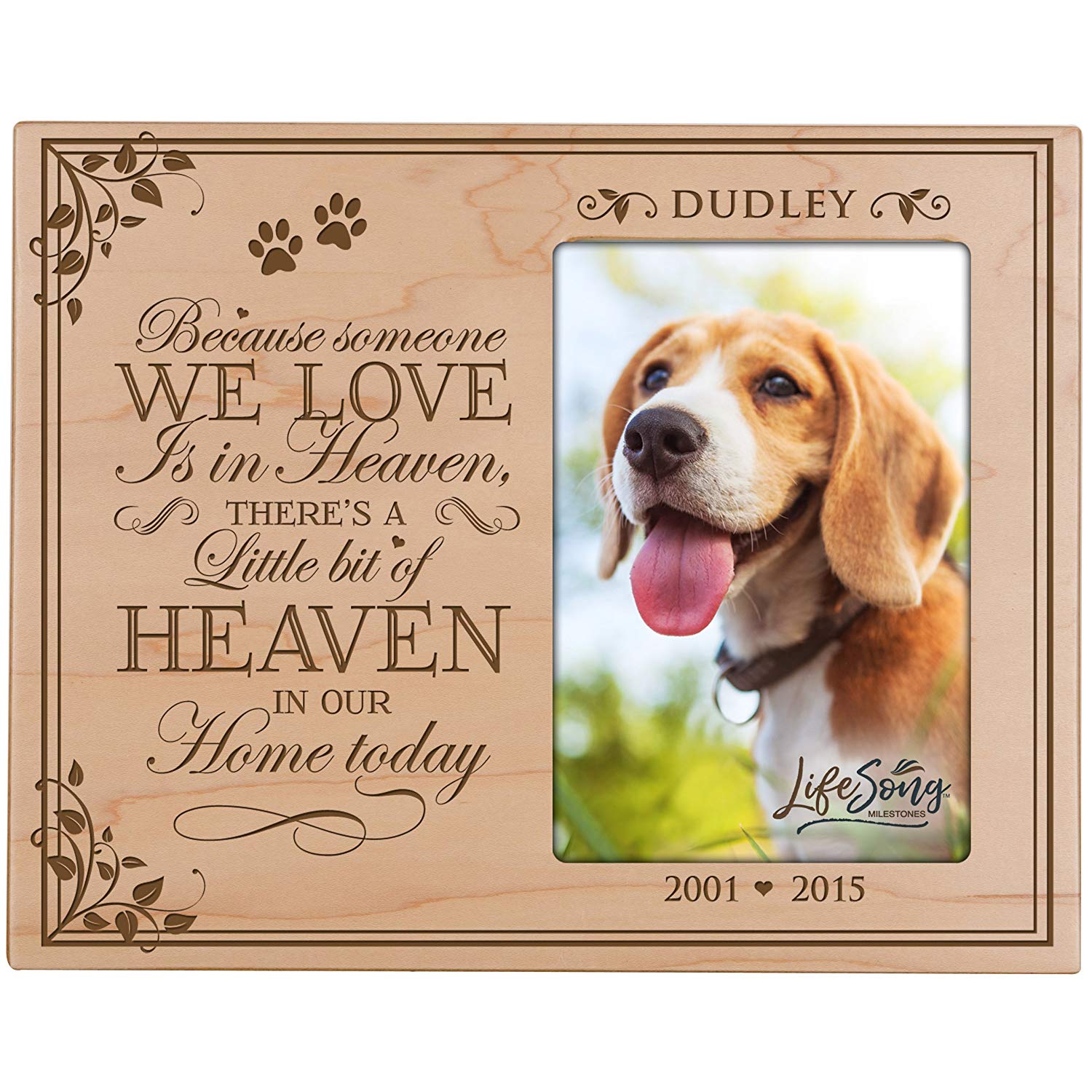 Woodsy Decor Pet Memorial Photo Frame Memory of Picture in Remembrance  Gifts Dog Sentiment 