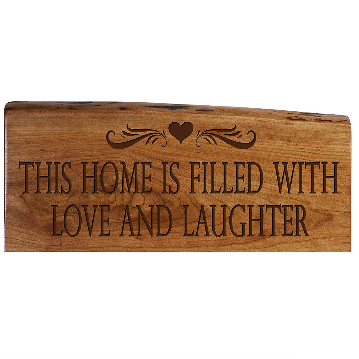 Solid Cherry Live Edge Wood Love Wall Plaque Family Gift Ideas