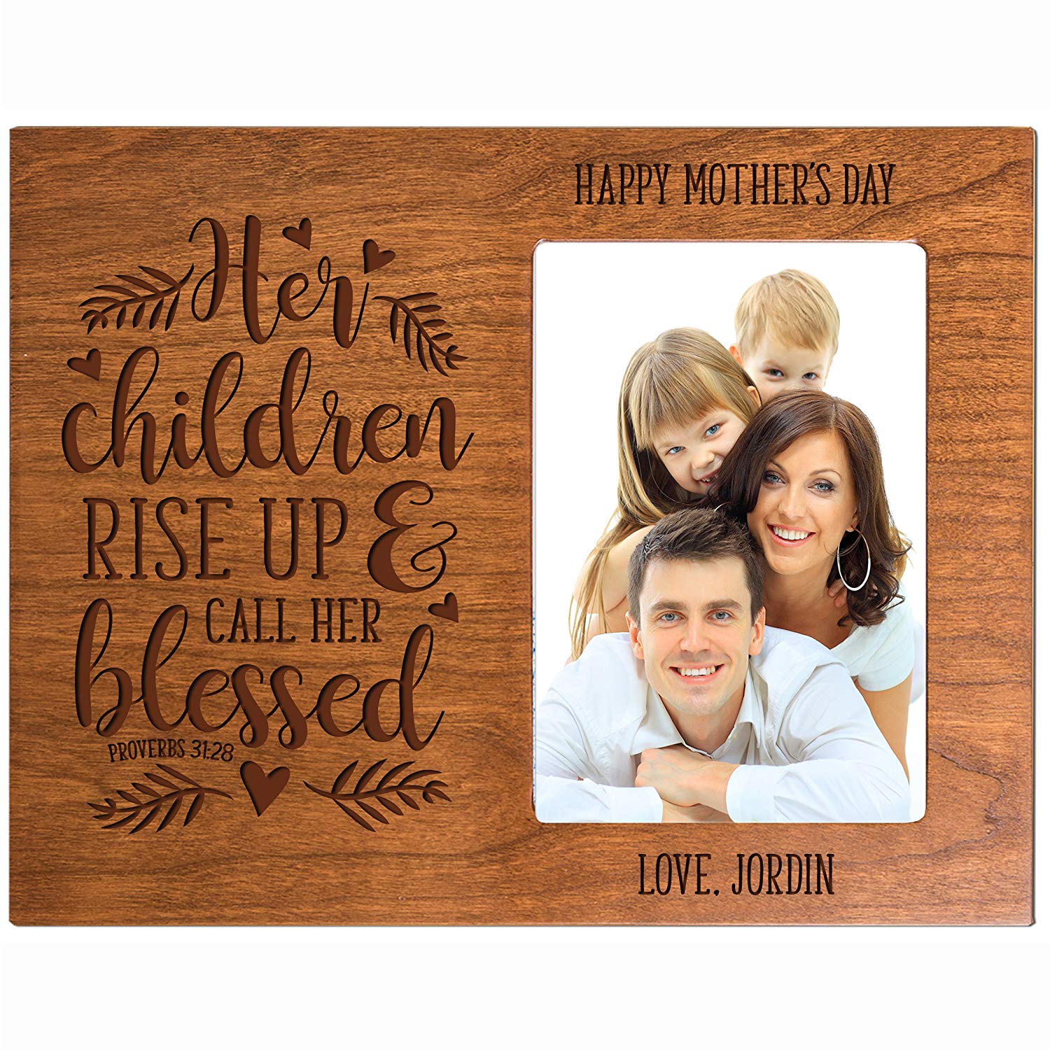 Personalized Happy Mother's Day Photo Frame - Her Children Rise Up