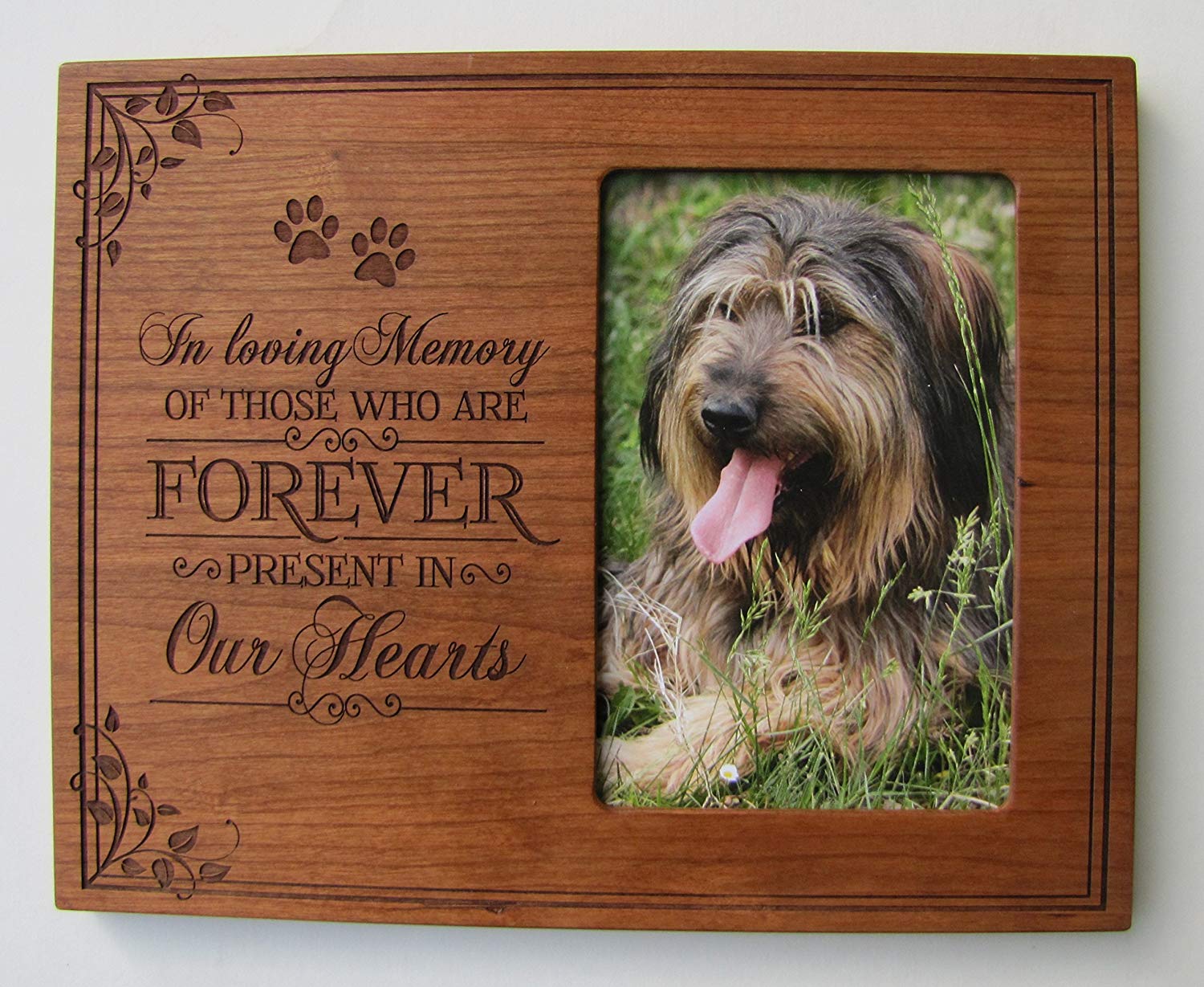 Wooden Memorial 8x10 Picture Frame for Pet holds 4x6 photo In Loving Memory