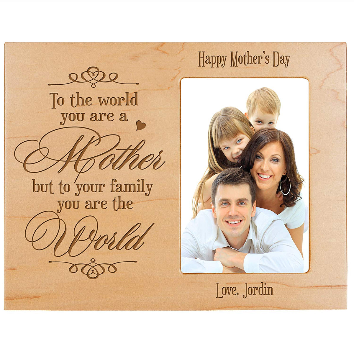 Personalized Happy Mother's Day Photo Frame - To The World