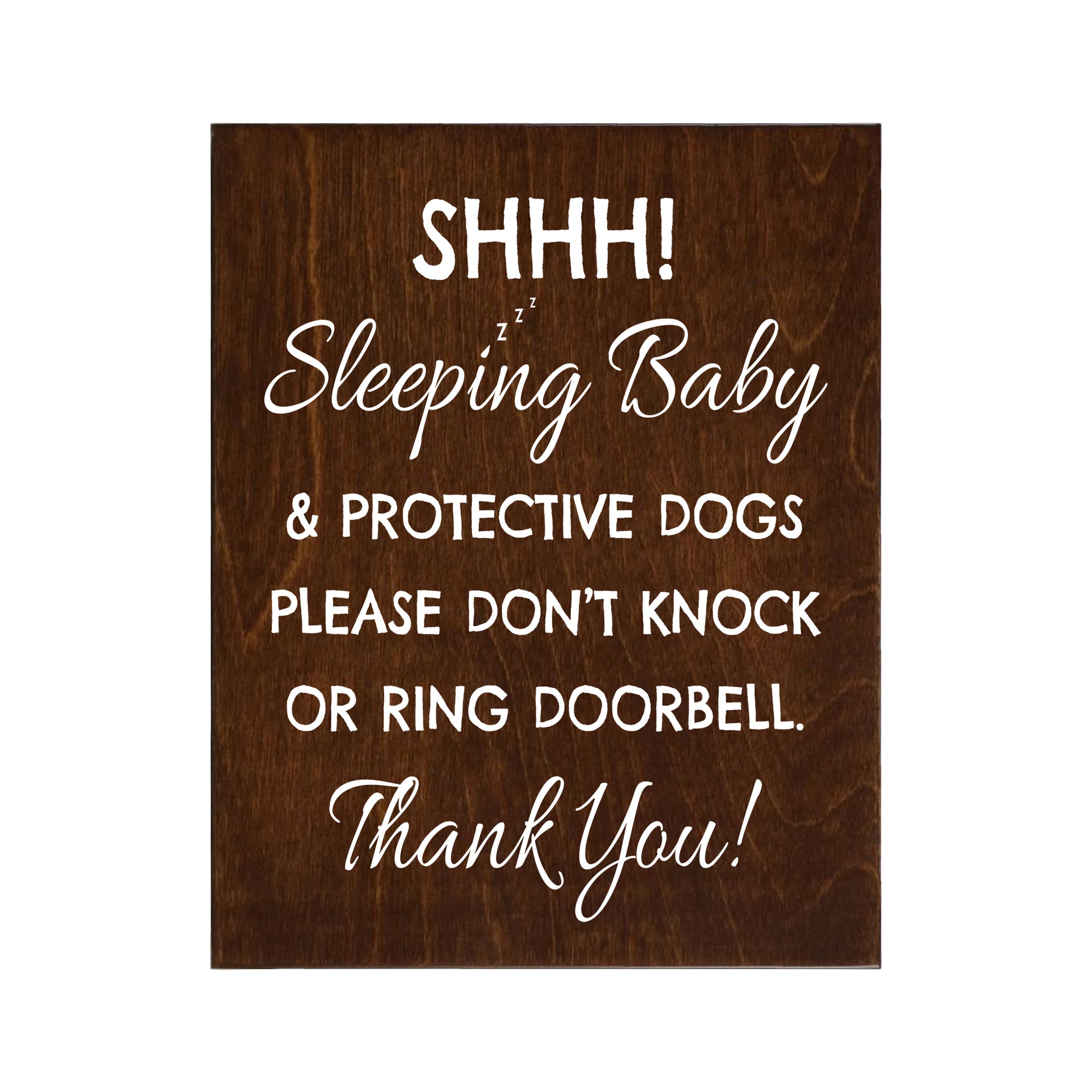 Sleeping Baby Sign for Front Door - Sleeping Baby