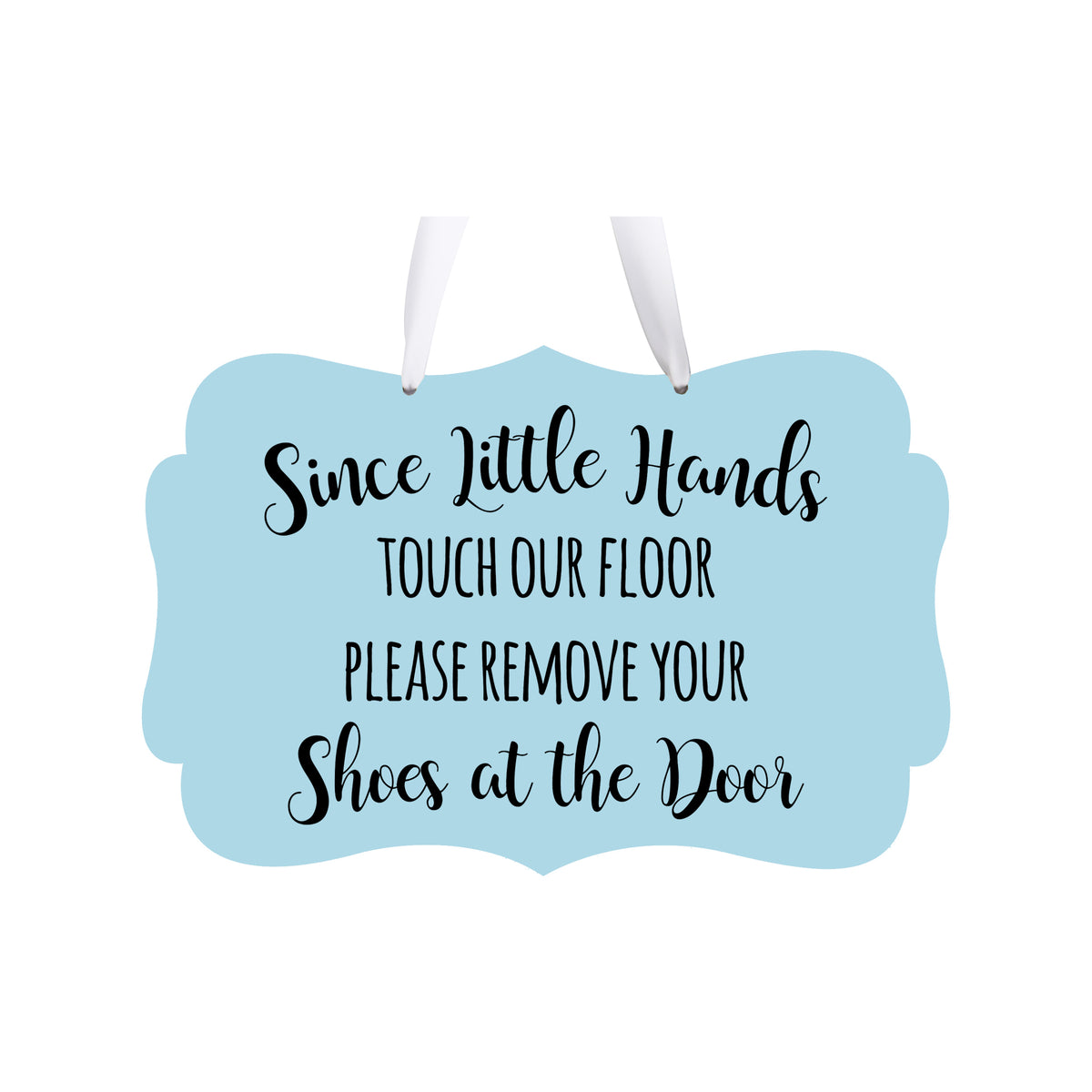 LifeSong Milestones Little Hands Baby Rope Sign for Entryway Laundry Room Rope Hanging Sign Decoration - Please Remove Shoes - Courtesy Sign For New Home - 8x12