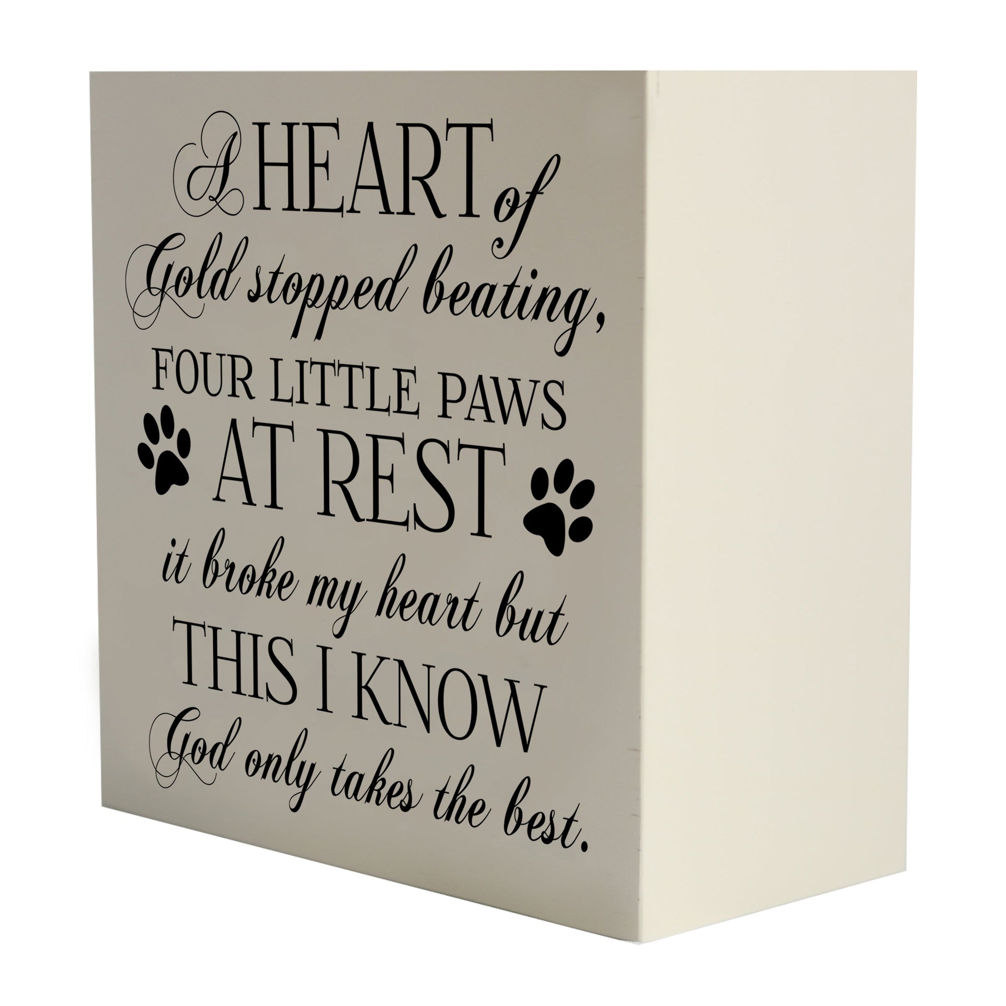 Pet Memorial Shadow Box Cremation Urn for Dog or Cat - A Heart of Gold