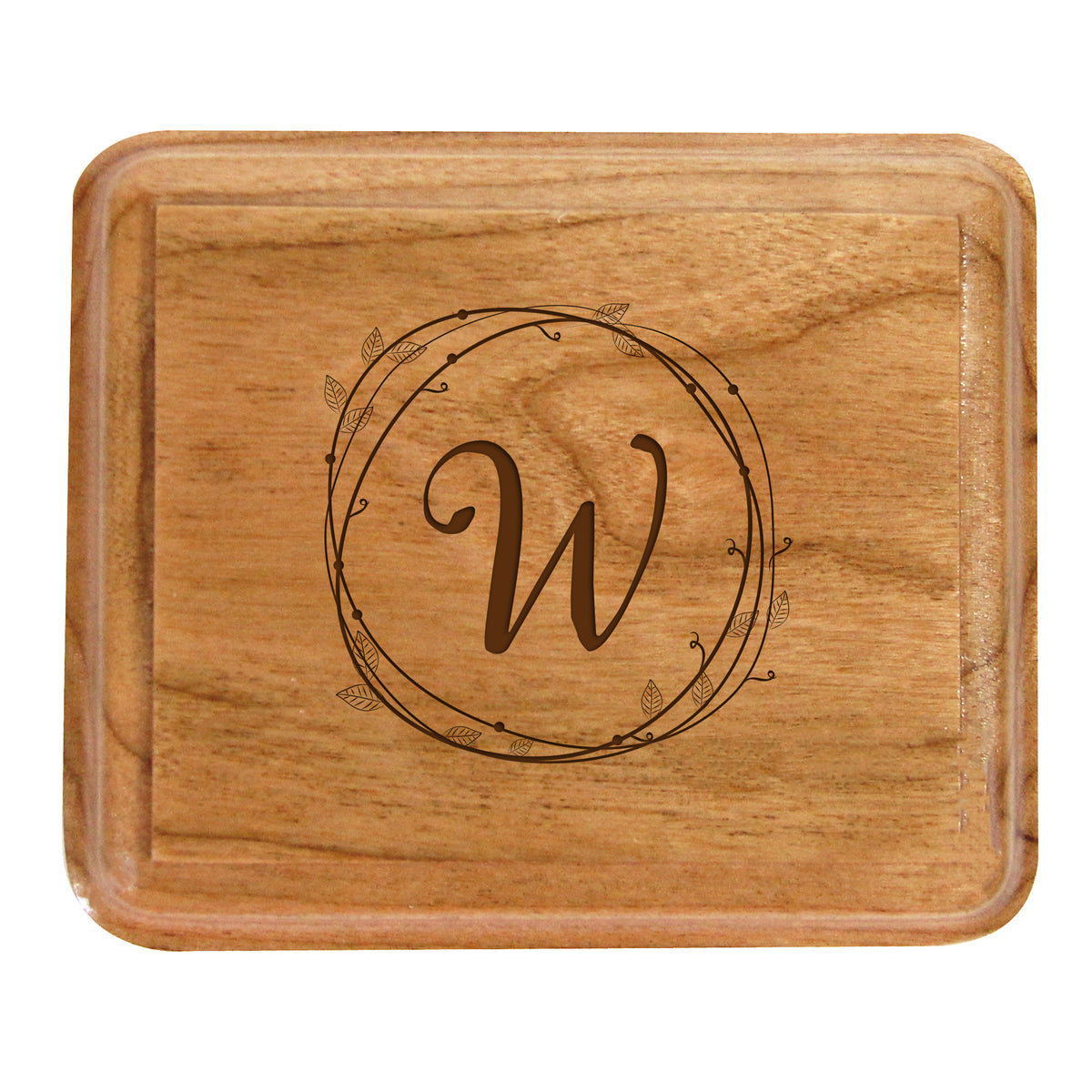 Custom Engraved Cherry Wedding Double Ring Box 3.5” x 3”