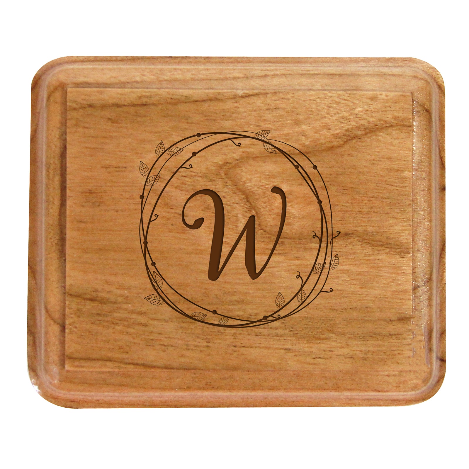 Custom Engraved Cherry Wedding Double Ring Box 3.5” x 3”