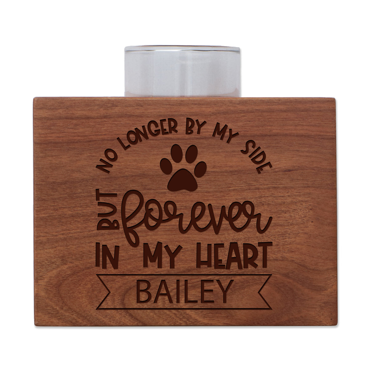 Pet Memorial Single Candle Holder - No Longer By My Side