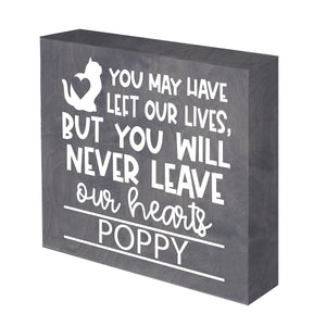 Pet Memorial Shadow Box Décor - You May Have Left Our Lives (Cat)