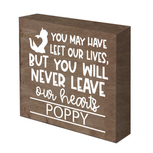 Pet Memorial Shadow Box Décor - You May Have Left Our Lives (Cat)