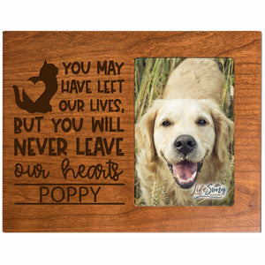 Pet Memorial Picture Frame - You May Have Left Our Lives (Cat)