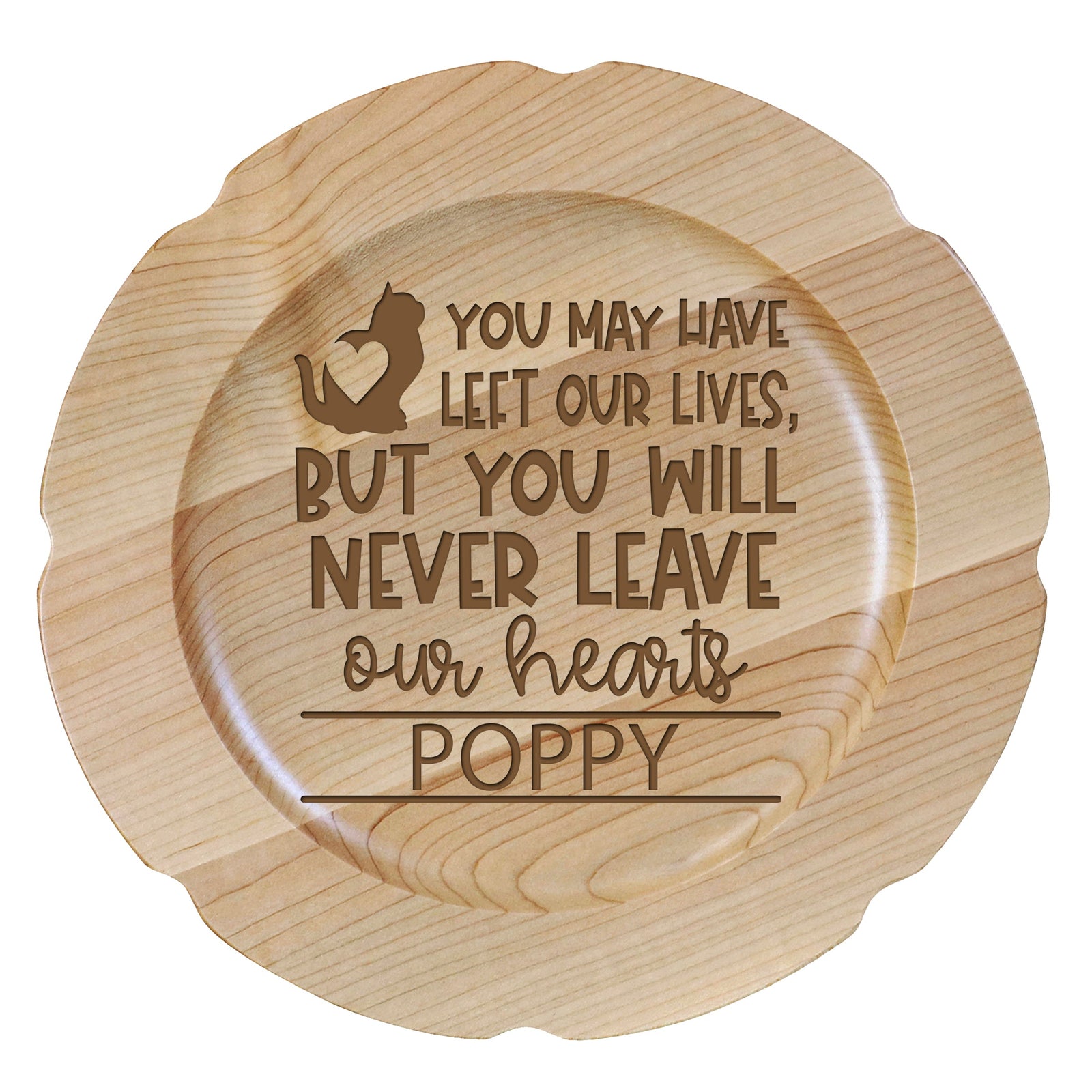 Pet Memorial Wooden Plate Décor - You May Have Left (Cat)