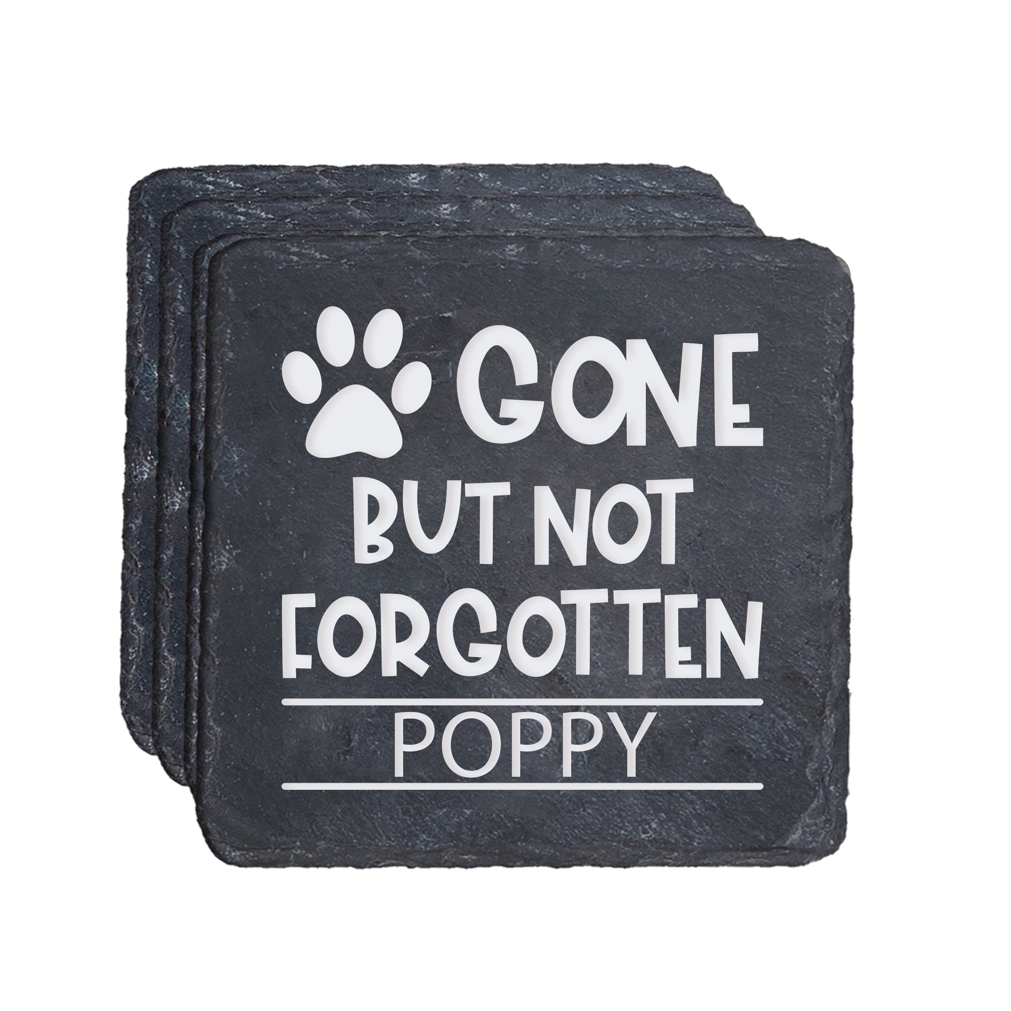 Pet Memorial Slate Coasters - Gone But Not Forgotten (Dog)