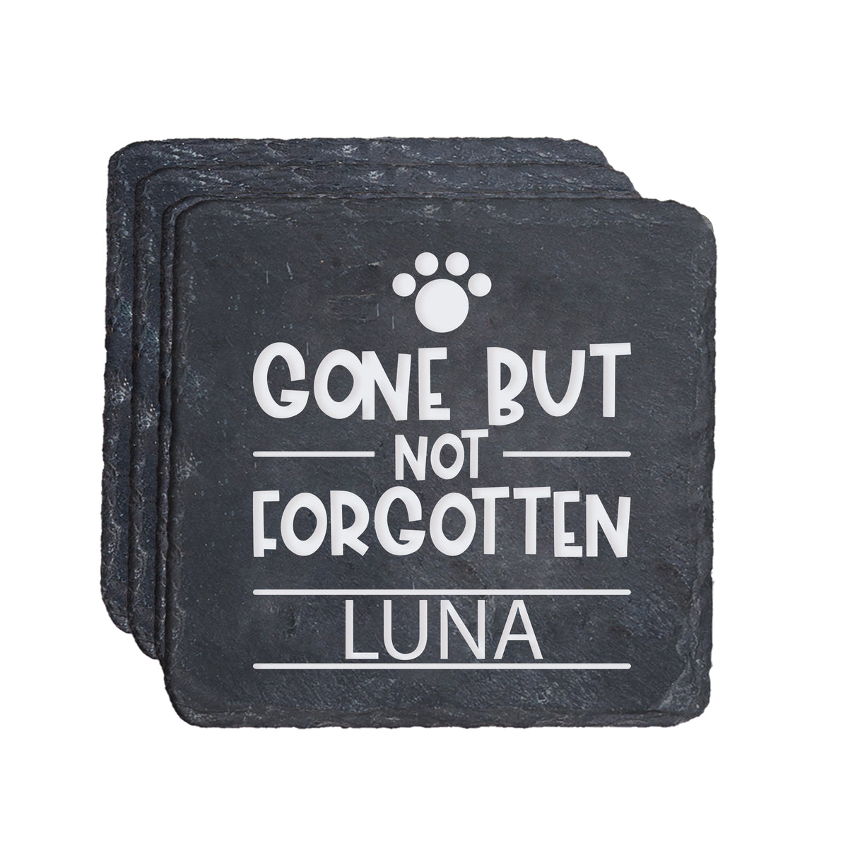 Pet Memorial Slate Coasters - Gone But Not Forgotten (Cat)