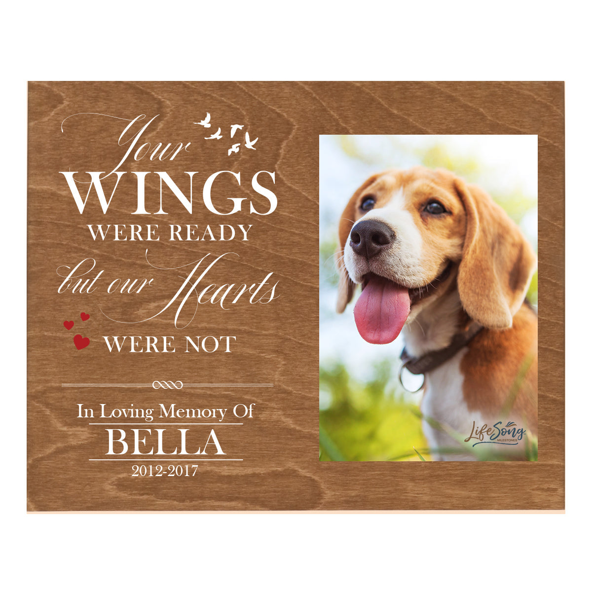 Pet Memorial Photo Wall Plaque Décor - Your Wings Were Ready