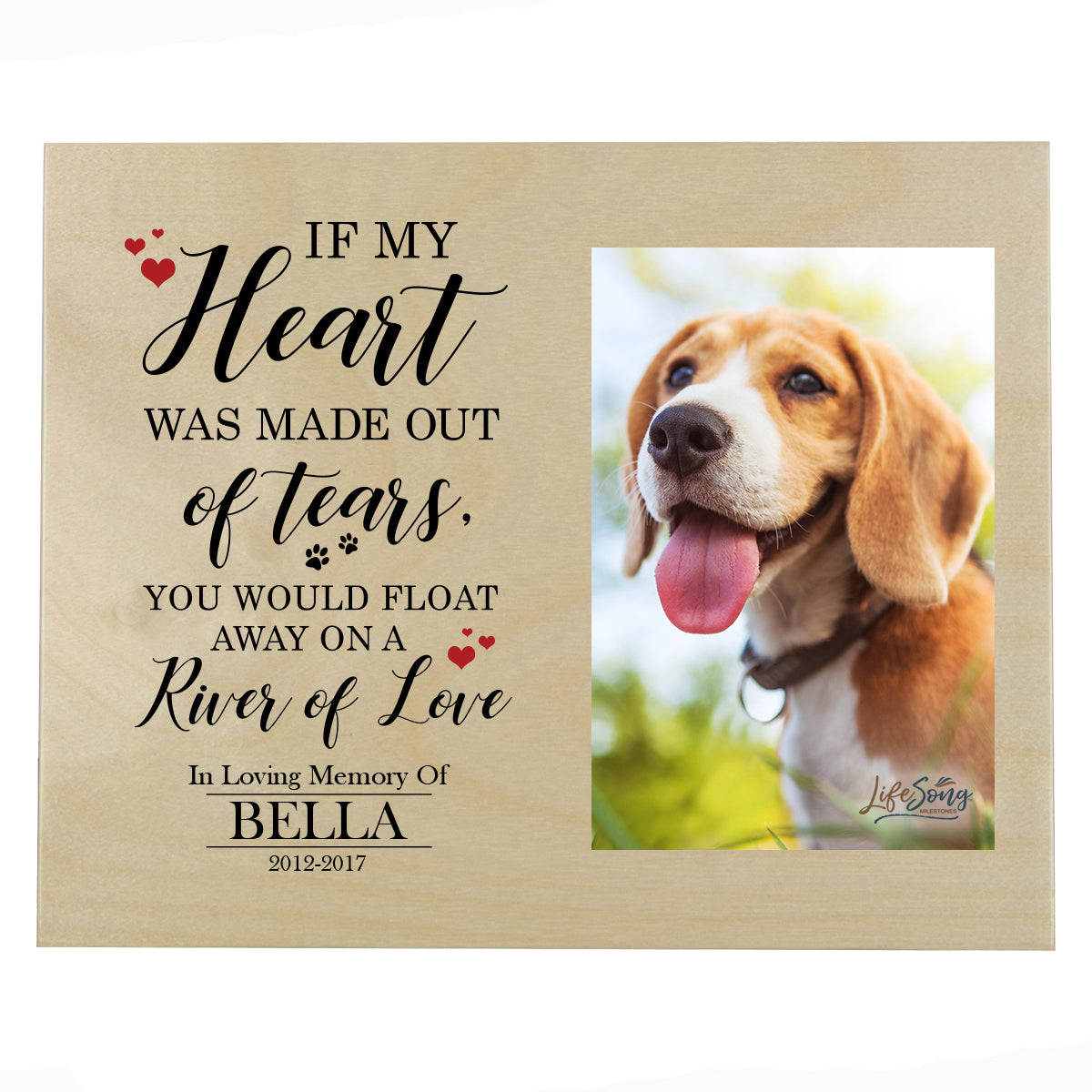 Pet Memorial Photo Wall Plaque Décor - If My Heart Was Made Out of Tears